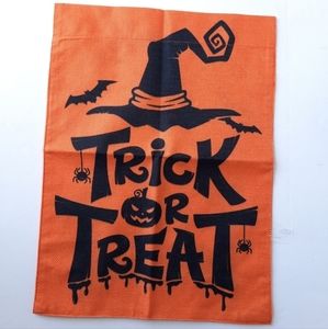 Trick or Treat Orange & Black Fabric Lawn Sign